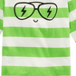 First Impressions Boy's Striped Face Print Cotton T Shirt Green Size 2T REG