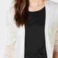 Maison Jules Women's Long Open-Front Jersey Cardigan Sweater Dark Beige Size Medium