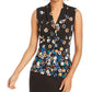 Calvin Klein Women's Sleeveless Printed Top Blue Size Petite X-Large