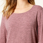 Style & Co Women's Petite Double Bell Sleeve Top  Red Size PL