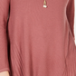 Style & Co Women's Pleated High Low Sweater Pink/Mauve Size M