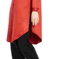 Eileen Fisher Women's Mandarin Satin Button-Down Tunic Top Red Size Large