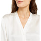 Eileen Fisher Women's Silk Button Front Button Down Top White Size Large