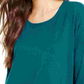 Eileen Fisher Women's Teal Long Sleeve Scoop Neck Tunic Top Green Size Large