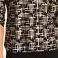 JM Collection Women's Printed Jacquard Top Black Size Petite X-Large