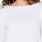 Karen Scott Women's Studded Boat Neck Cotton Top  White Size Petite Small