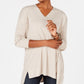Style & Co Women's Petite V-Neck Tunic Beige PS