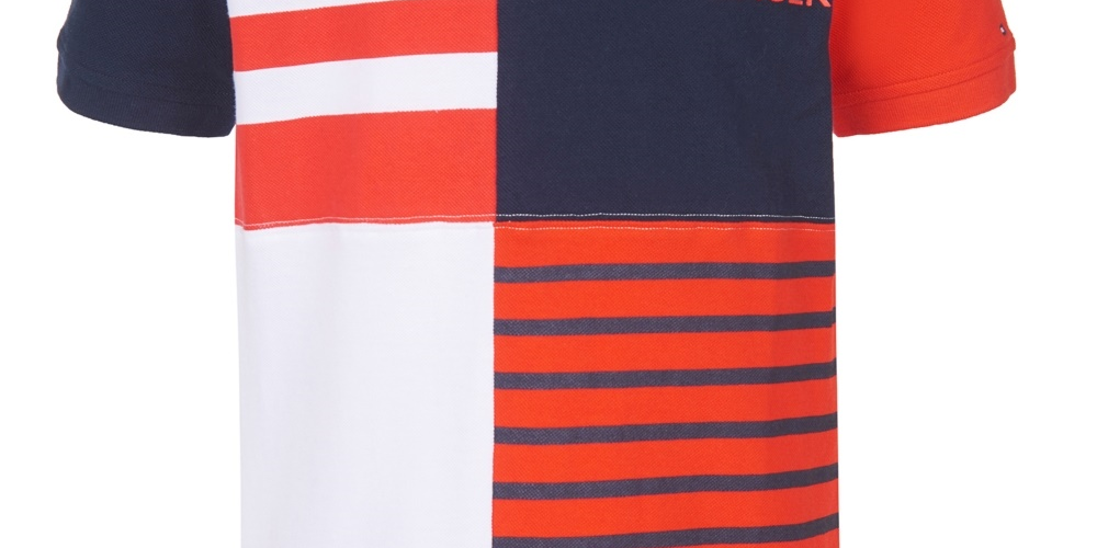 Tommy Hilfiger Kid's Little Boys Evan Colorblocked Stripe Logo Pique Polo Shirt Blue Size 5