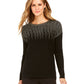 Alfani Women's Metallic-Detail Vented-Hem Sweater In Regular & Petite Black Size Petite Small