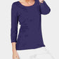 Karen Scott Women's Cotton 3/4 Sleeve Top Purple Size XX-Large