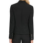DKNY Women's Stand Collar Double Breasted Military Jacket Black Size 6