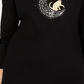 Karen Scott Women's 3/4-Sleeve Embellished Cotton Top Black Size X-Large