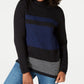 Karen Scott Women's Colorblocked Cotton Turtleneck Sweater Blue Size Petite Small