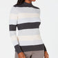 Karen Scott Women's Ribbed Color Block Long Sleeve Turtle Neck Sweater Purple Size Medium