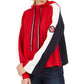 Tommy Hilfiger Women's Printed Long Sleeve Crew Neck Hoodie Top Red Size Medium
