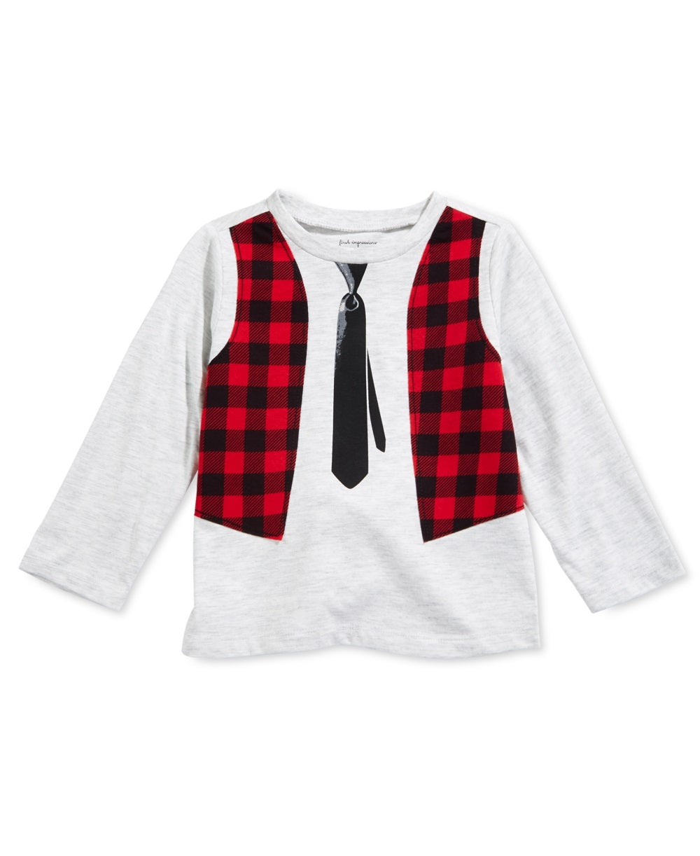 First Impressions Toddler Boy's Punk Rock Tie T-Shirt Gray Size 3T