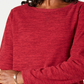 Karen Scott Women's Petite Marled Sweatshirt  Medium Red Size PS