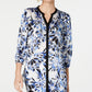 JM Collection Women's Printed & Solid Blouse Blue Size Petite Small