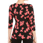 Alfani Women's Floral Print Side Tie Top Black Size Petite X-Large