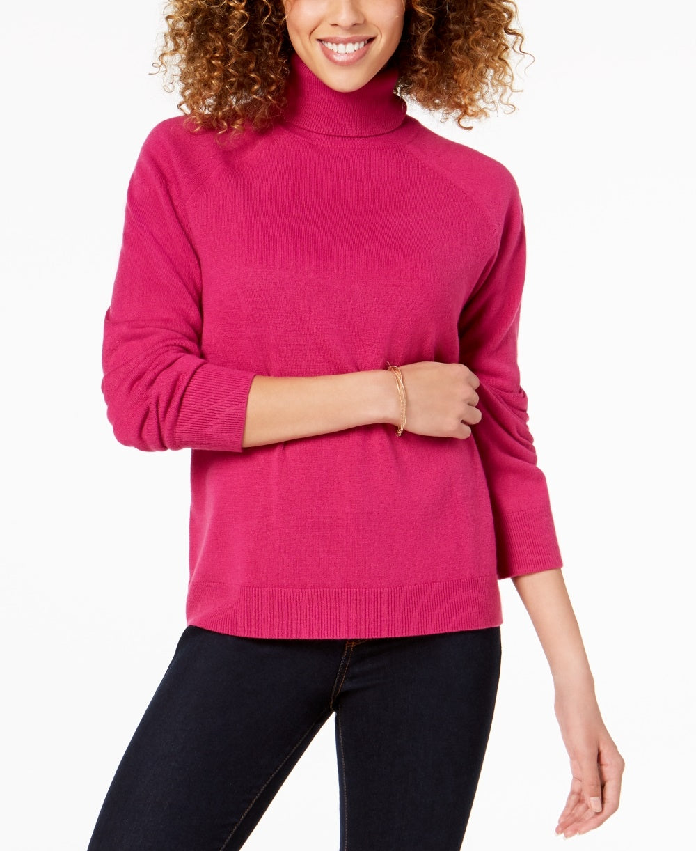Karen Scott Women's Luxsoft Turtleneck Sweater Purple Size Petite X-Large