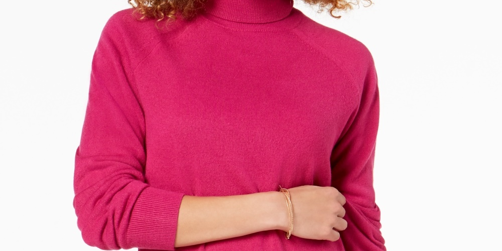 Karen Scott Women's Luxsoft Turtleneck Sweater Purple Size Petite X-Large