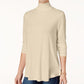 JM Collection Women's Turtleneck Top Beige Size Medium