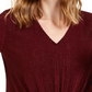 Alfani Women's Metallic Striped Knot Front Top Red Size Petite X-Large