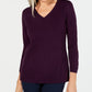 Karen Scott Women's Petite V-Neck Sweater Purple Size Petite