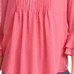 Charter Club Women's Petite Double-Ruffle Textured Pintuck Top Pink Size Petite X-Large