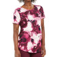 JM Collection Women's Paint-Print Scoop Neckline Top Pink Size Small