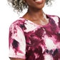 JM Collection Women's Paint-Print Scoop Neckline Top Pink Size Small