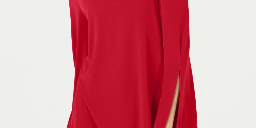Alfani Women's One Shoulder Applique Top Red Size PM