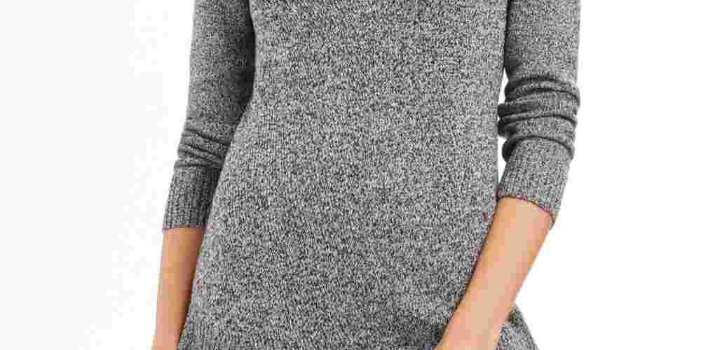Charter Club Women's Herringbone Long Sleeve V Neck T Shirt Top Black Size PM