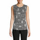 Calvin Klein Women's Sleeveless Printed Blouse Grey Size Large