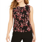Calvin Klein Women's Floral Print Key Hole Tank TopBlack Size XS