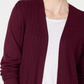 Karen Scott Women's Open Front Cardigan Wine Size X-Small