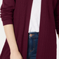 Karen Scott Women's Open Front Cardigan Wine Size X-Small