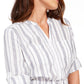 Charter Club Women's Striped Tie-Waist Cotton Top White Size Large