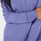 Karen Scott Women's Cable Knit Crewneck Sweater Purple Size Petite Medium
