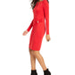 Thalia Sodi Women's Faux-Wrap Sheath Dress Bright Red Size Large