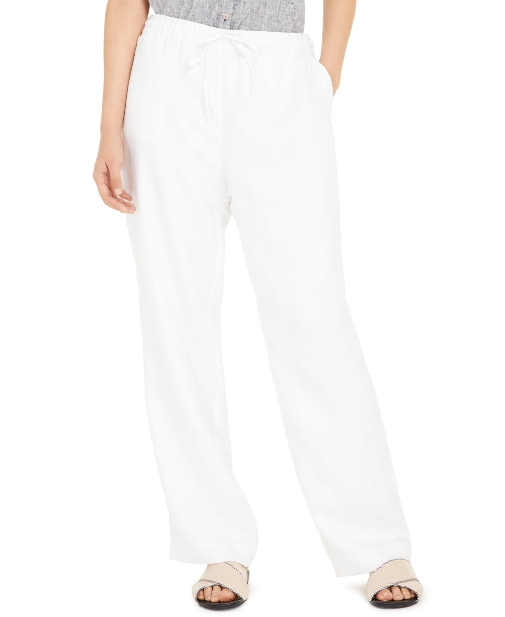 Charter Club Women's Linen Drawstring Waist Pants White Size XX-Large