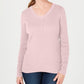 Karen Scott Women's Cotton V-Neck Sweater  Pink Size XX Large