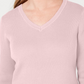 Karen Scott Women's Cotton V-Neck Sweater  Pink Size XX Large