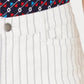 Charter Club Women's Striped Tummy Control Wide Leg Jeans White Size 10