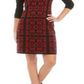 Nine West Women's Floral Tile Double Jacquard Sweater Dress Black Size Small
