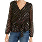 INC International Concepts Women's Petite Rainbow Shine Dot-Print Rainbow Black Size Small