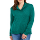 Karen Scott Women's Cotton Marled Shawl Collar Sweater Green Size XX-Large