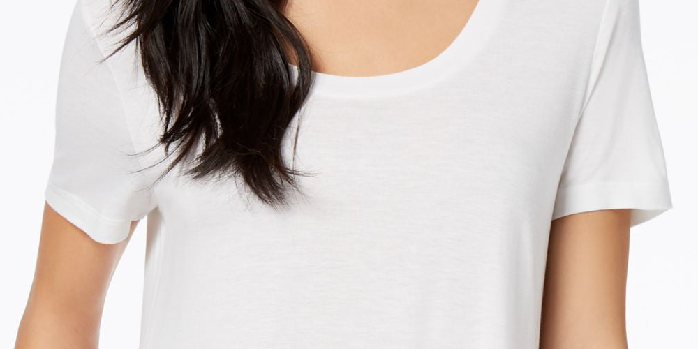 Maison Jules Women's Short Sleeve Crew Neck T-Shirt Top White Size XX-Large