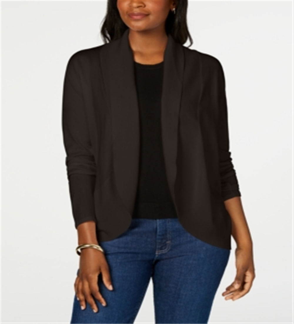 Karen Scott Women's Open Front Cardigan Brown Size X-Small