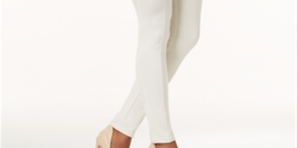 Style & Co Womne's Seam Front Ponte Knit Leggings White Size Petite Small